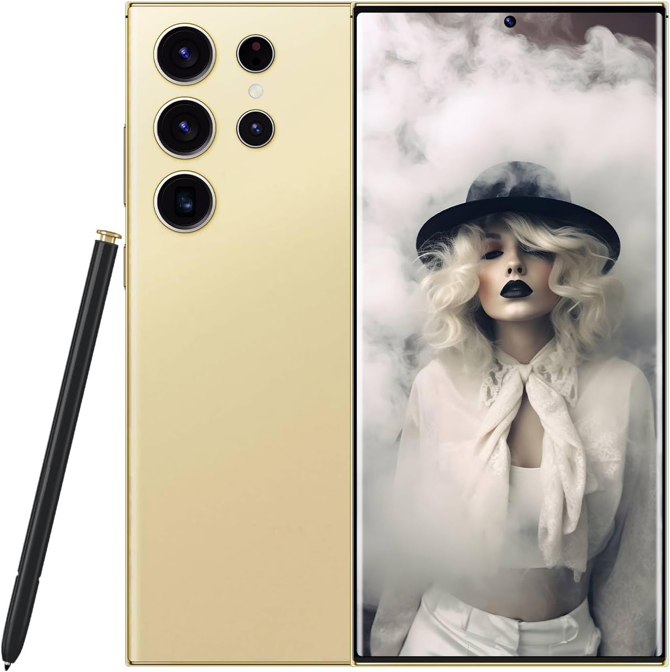 S24 Ultra Unlocked Phones 5G Cell Phone Android 14.0 8+256GB 6.8" HD Screen Dual SIM 108MP+48MP Camera 6800 mAh Built-in Pen (Gold)
