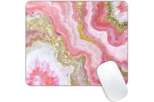 Customized Geode Pink Gold Marble Mouse Pad: A Dazzling Addition to Your Workspace