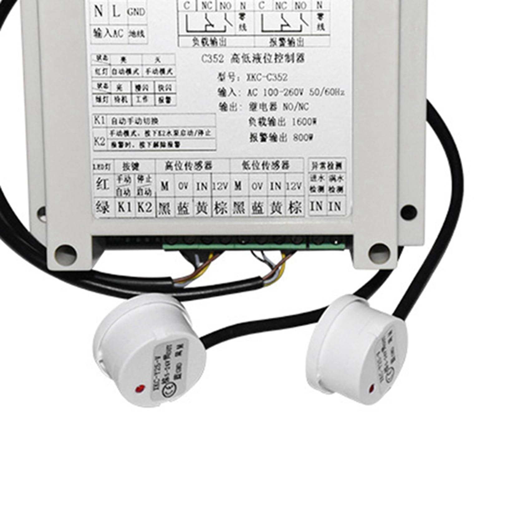 3X Regulador Inteligente para Alto y Bajo de Líquido con 2 Módulos de Sensor Sin Contacto Control Automático Líquido Agua
