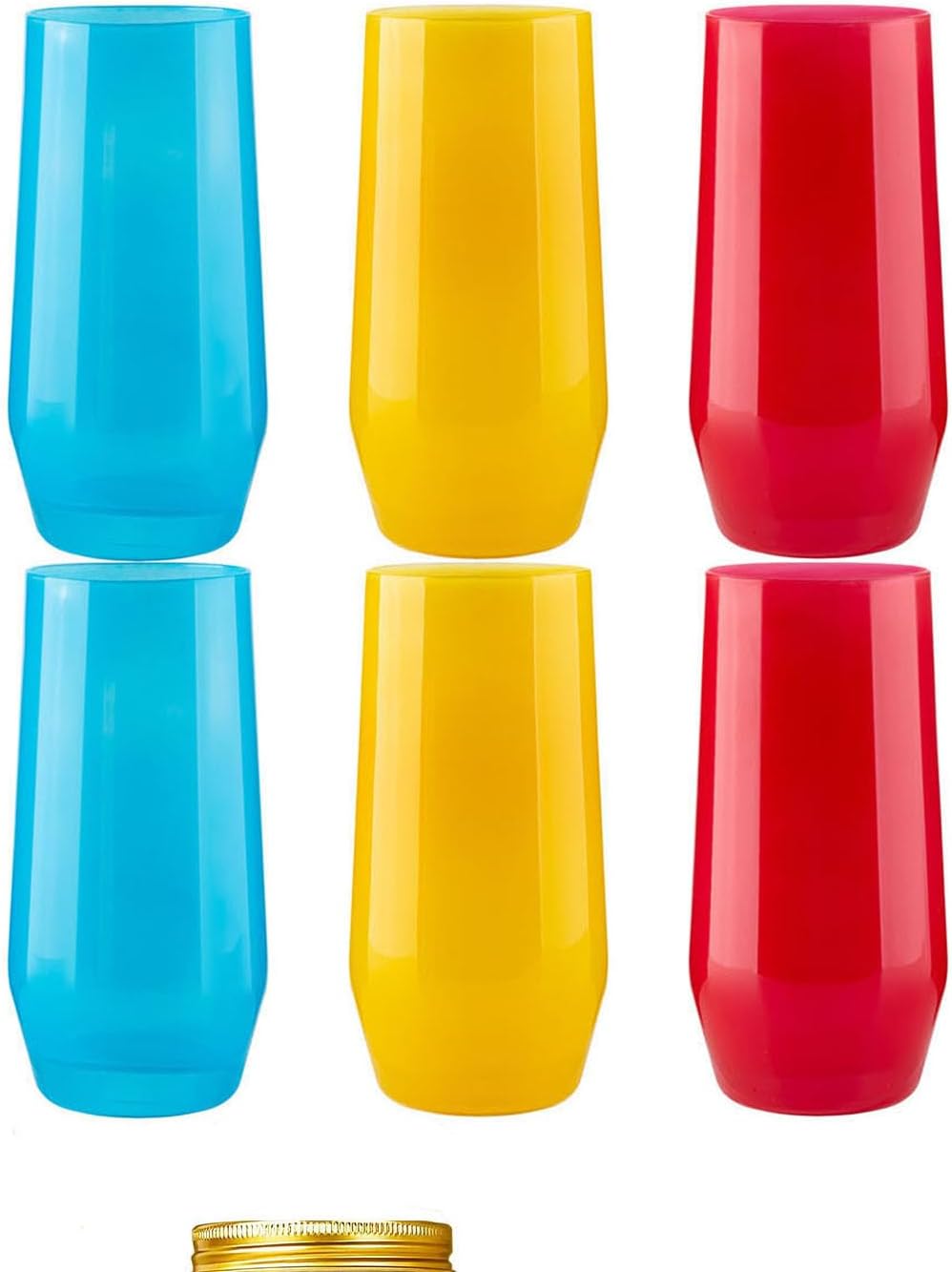 Highball Glasses Set of 6, 18 oz, Multicolor Drinking Glasses, Tall Glass Cups, Vintage Style Recycled Glass Cups for Whiskey, Wine, Cocktails, Water, Juice, Ice Tea