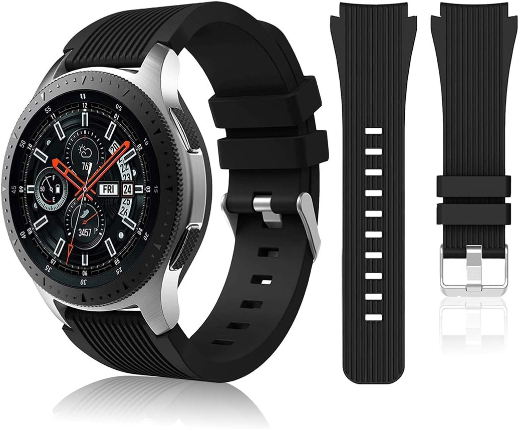 Compatible with Samsung Galaxy Watch 46mm Bands/Gear S3 Frontier, Classic Watch Bands/Galaxy Watch 3 Bands 45mm, 22mm Soft Silicone Bands Bracelet Sports Strap for Men & Women.