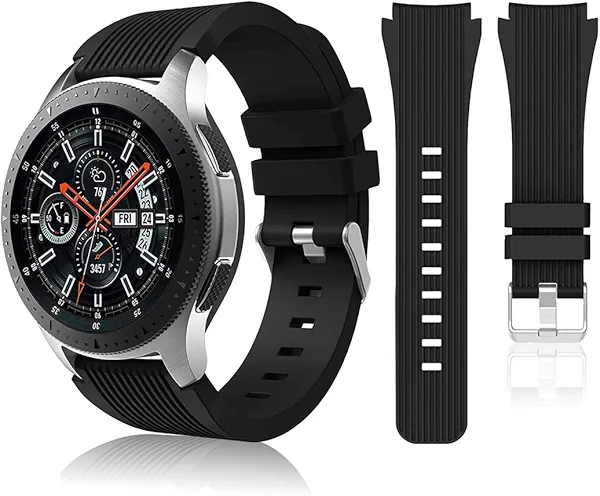 HSWAI Compatible with Samsung Galaxy Watch 46mm Bands/Gear S3 Frontier, Classic Watch Bands/Galaxy Watch 3 Bands 45mm, 22mm Soft Silicone Bands Bracelet Sports Strap for Men & Women.