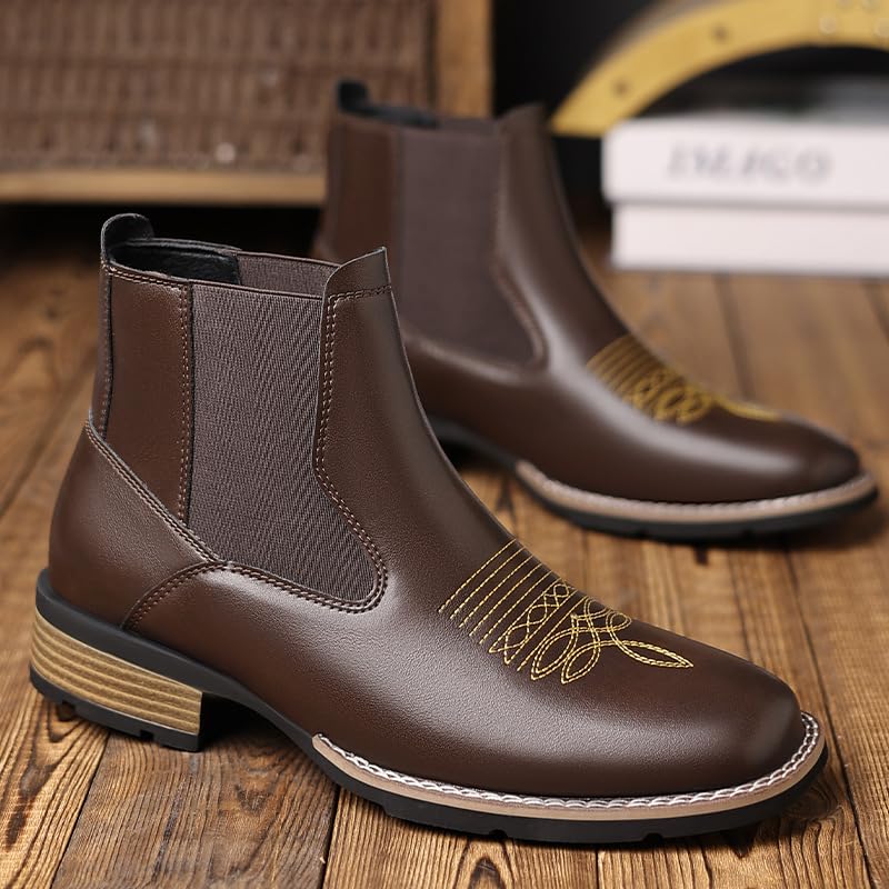 Chelsea Cowboy Boots Men Rave Emo Grunge Shoes Combat Booties - Plus Size Church Retro Trendy Causal Comfortable Walking Lightweight Running Standing All Day Birthday Gifts Business Office Neutral3