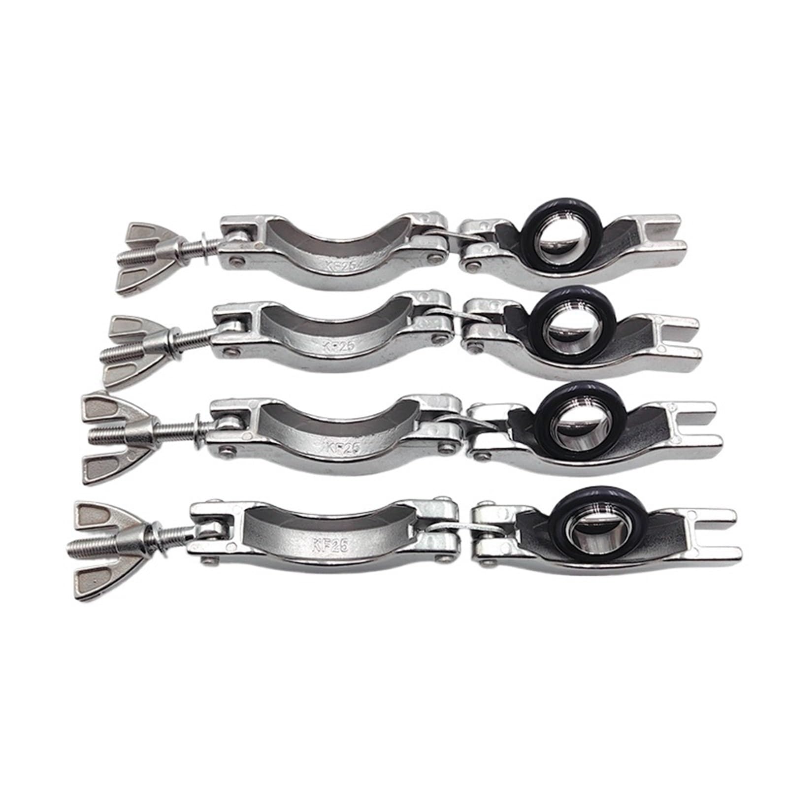 Juego de abrazaderas de vacío KF40 y KF50 de acero inoxidable 304, aleación de aluminio, brida, soporte central, accesorios de tubería FPM, 1 unidad(SS304 KF25 Suit,2PCS)