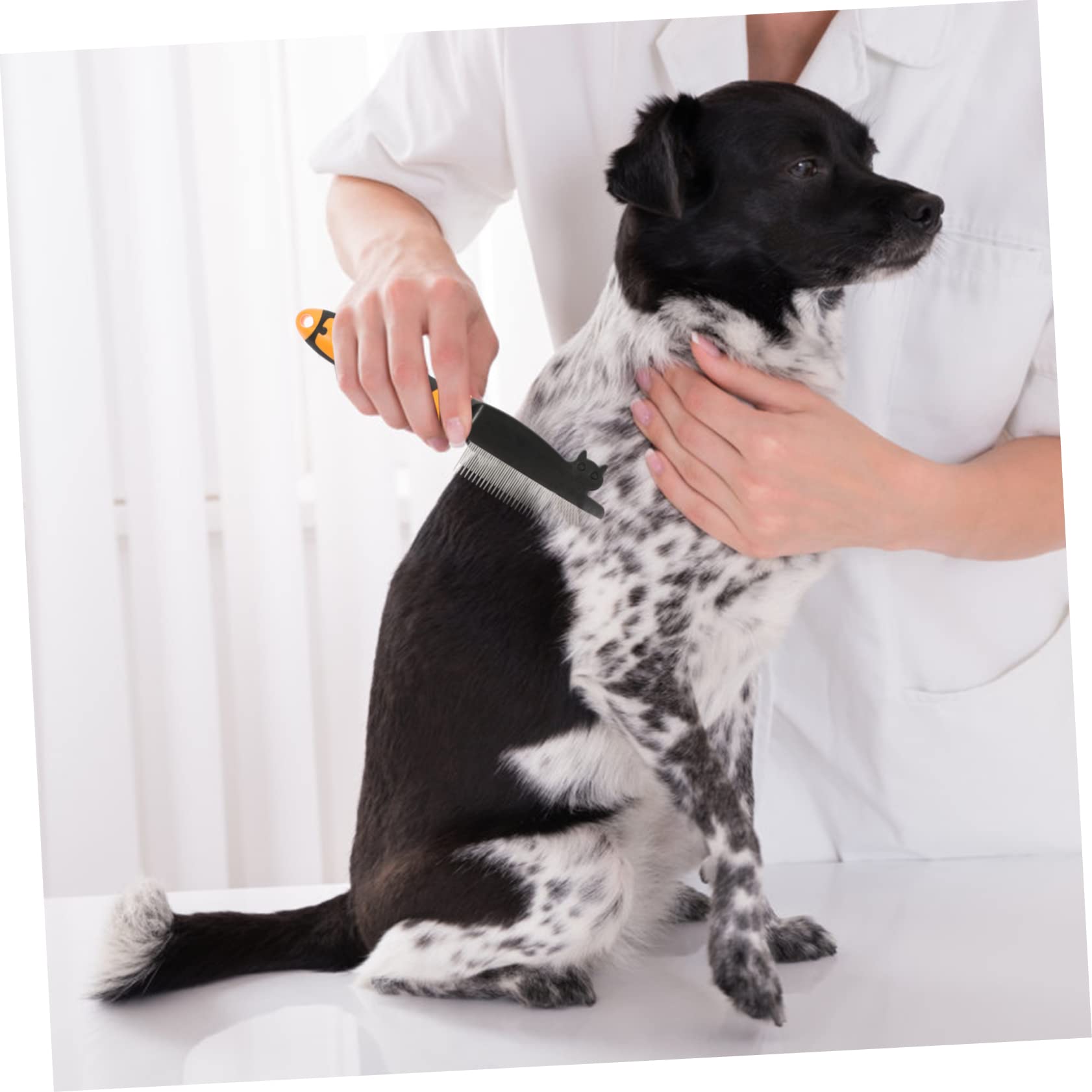 VANZACK 3pezzi Pettine Per Cani e Gatti Con Denti Rotondi Pettine Per Rimozione Pelo Animali Domestici Accessorio Per Toelettatura Inossidabile Design Antiscivolo Per Massaggio e Del Pelo