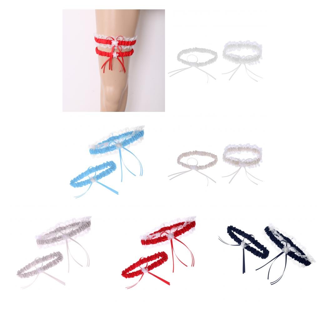 THE STYLE SUTRA® Vantage Lace Bride Garter Set Pears Bow Belt Garter for Wedding Navy Blue - Image 4 thumbnail