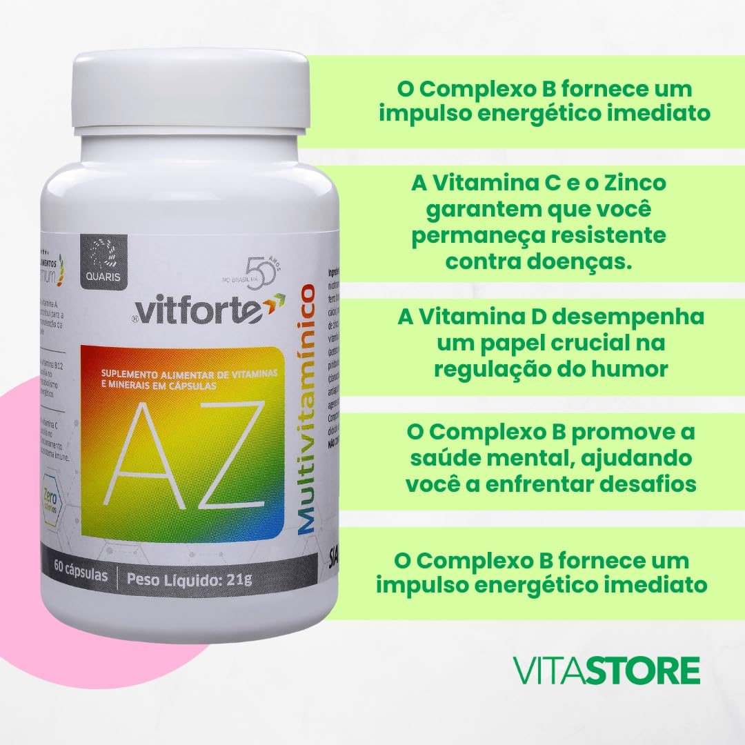 3 Vitforte Multivitamínico A-z Saúde Energia 180 Cp em promoção! Veja a oferta e mais achadinhos de Vitaminas & Suplementos 6 Hoje é o melhor dia para comprar 3 Vitforte Multivitamínico A-z Saúde Energia 180 Cp com aquele preço maroto! Promoção! Aproveite a oferta! 6