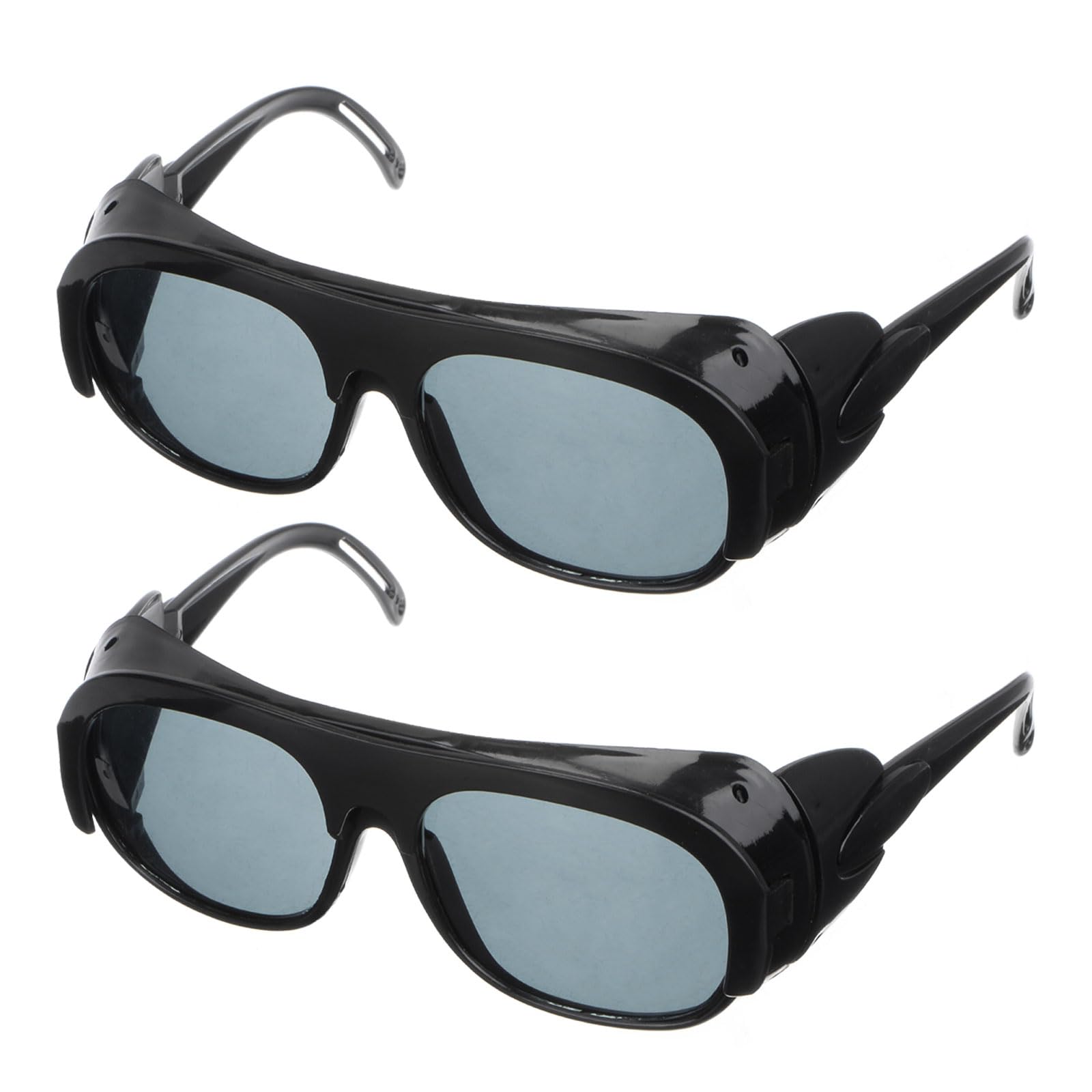 Uxcell 2pcs Protection Welding Glasses with Polycarbonate Grey Lens Safety Goggles, Black, 15 x 15cm / 5.9" x 5.9"