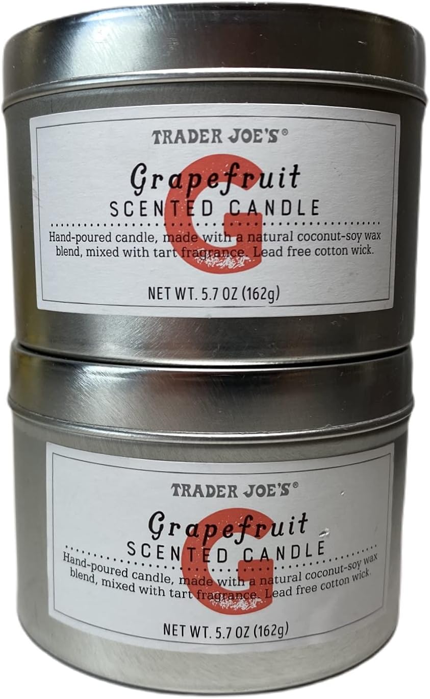 Trader Joe's Grapefruit Scented Candle (Pack of 2) Home