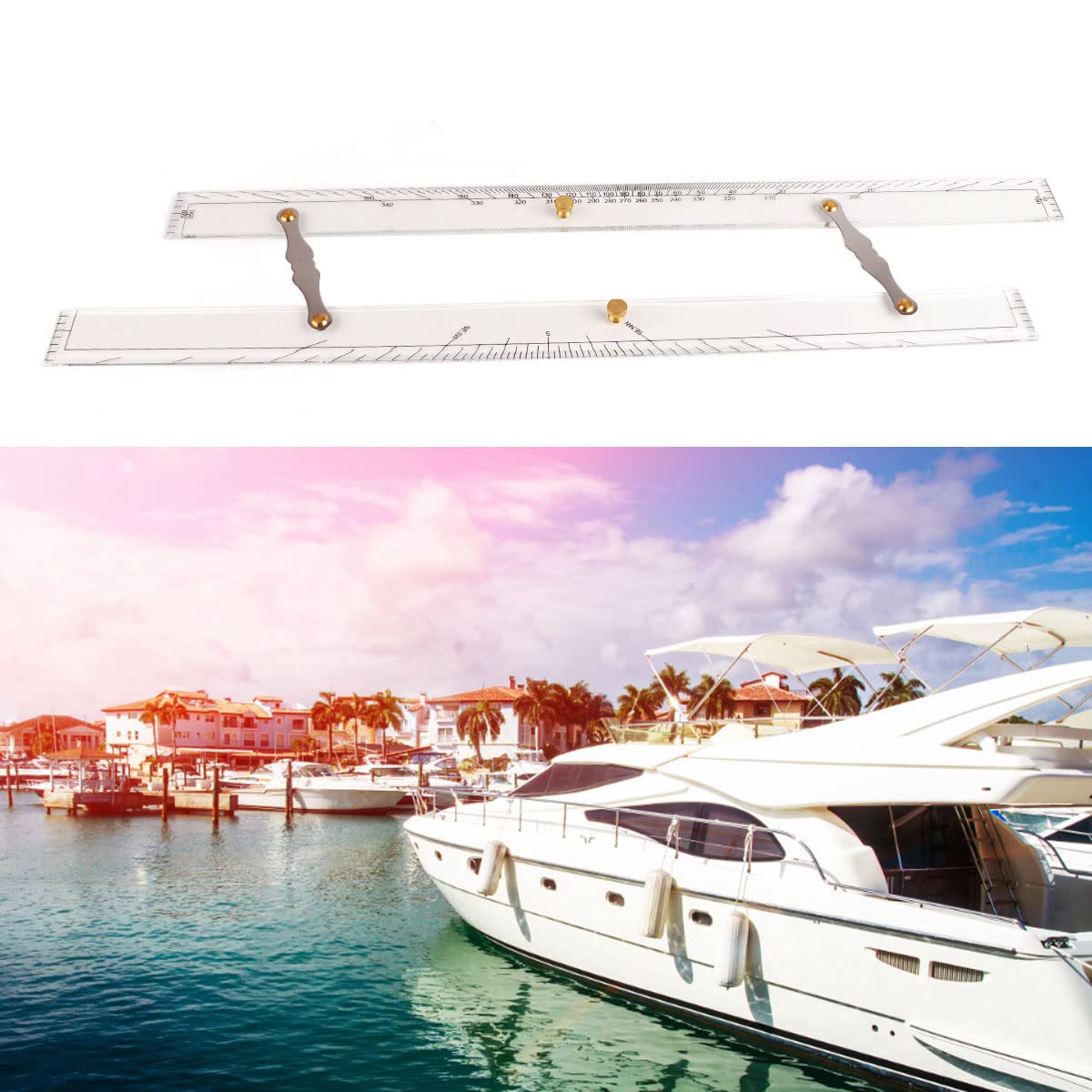 Navigation Parallel Ruler Flexible Light Weight Exquisite Craftsmanship for Boat Ship (600mm)