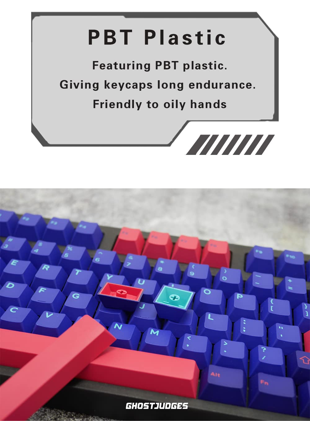 Amazon.com: GJ PBT Doubleshots Neon Light Keycap Set for