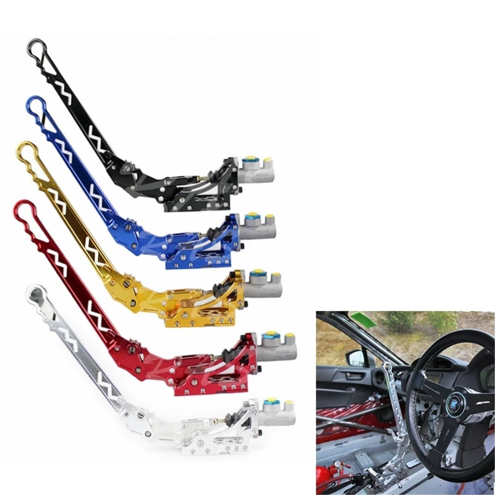 Dźwignia Hamulca Ręcznego Samochodu Pięciokolorowy hydrauliczny hamulec wyścigowy E Drift Rally Drift Hamulec ręczny aluminiowy pręt RS-HB008