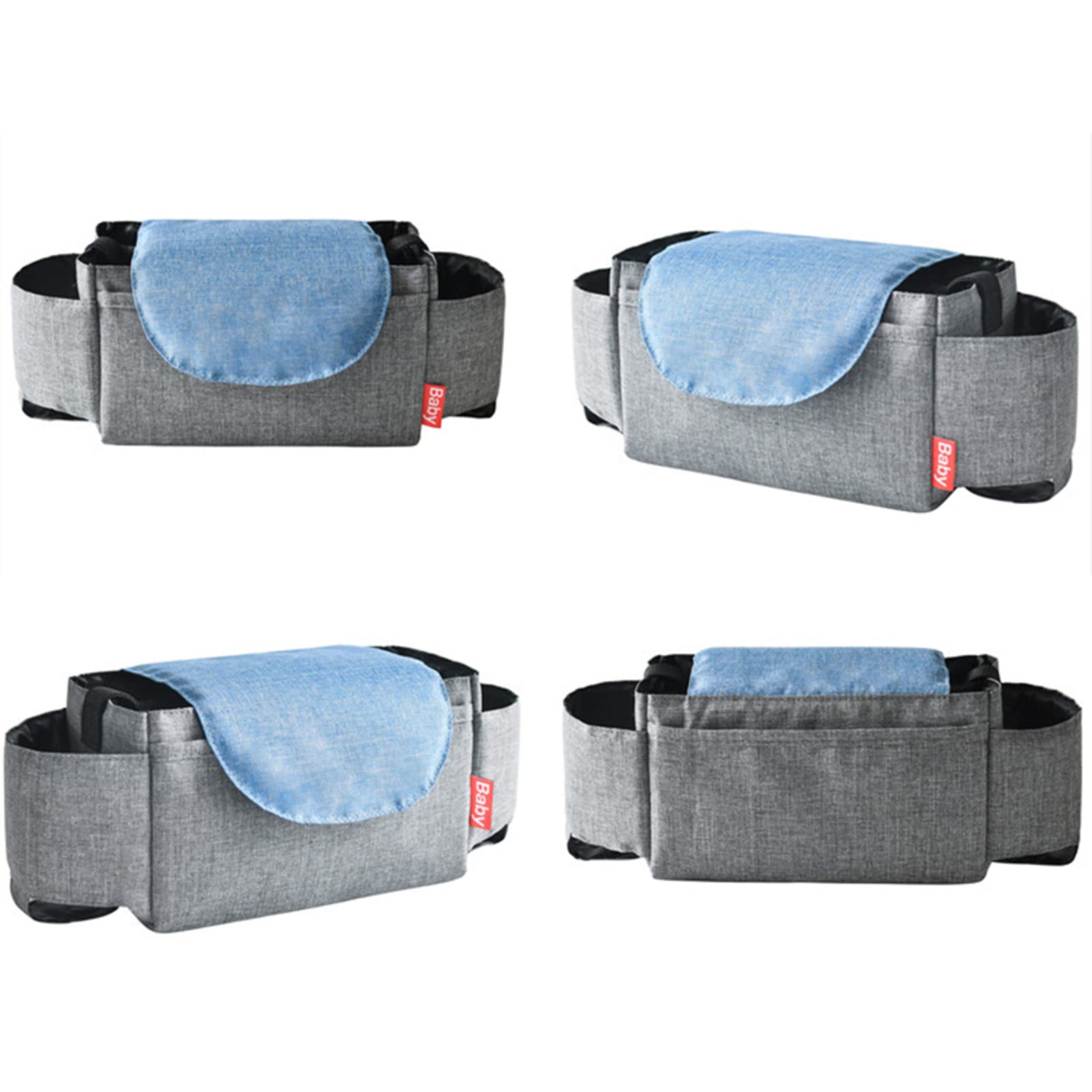 Rollstuhl-Rucksack-Tasche mit Getränkehalter, Mobilitätsroller, Rollator, ältere Menschen, Korbzubehör, Aufbewahrungstaschen für Transport, Reisen, Senioren, Handicap, Grau (Grau)