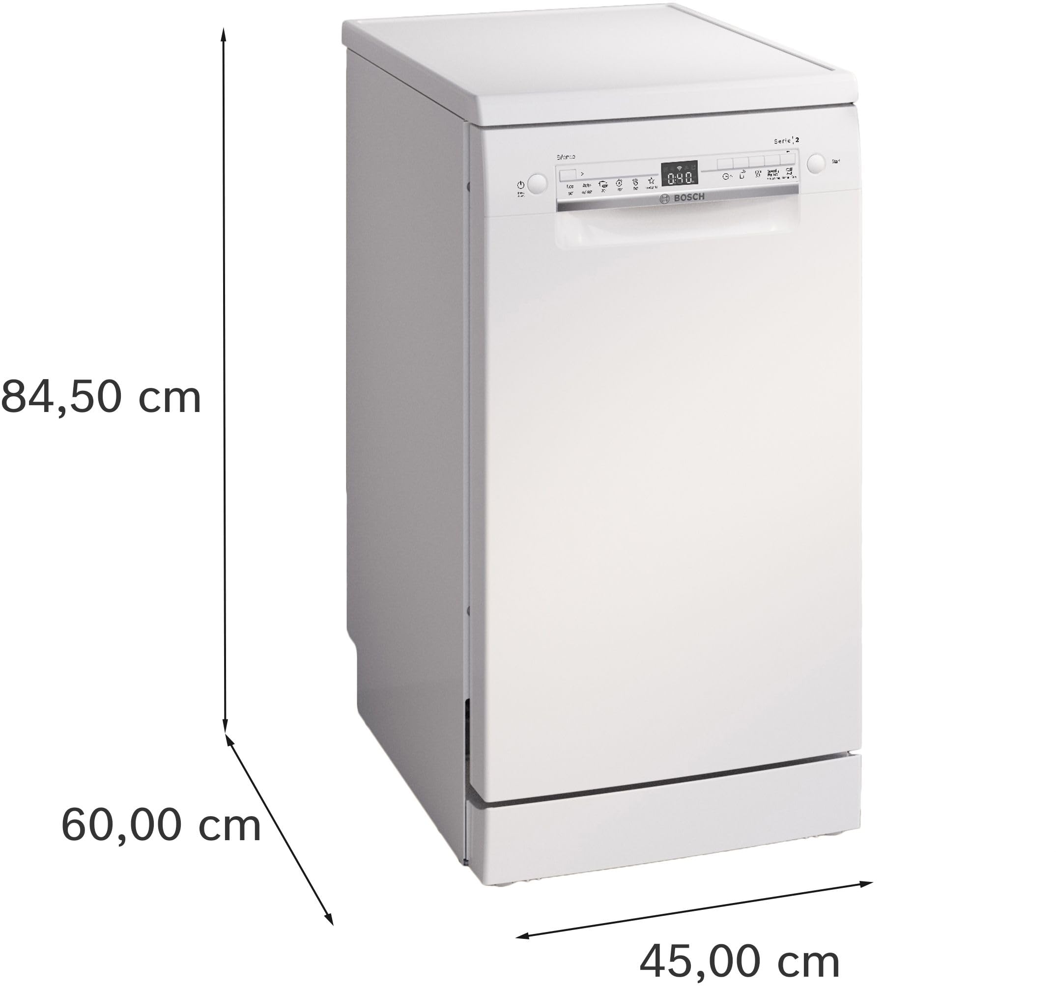 Série 2, Lave-vaisselle pose-libre, 45 cm, Blanc, SPS2HKW55E