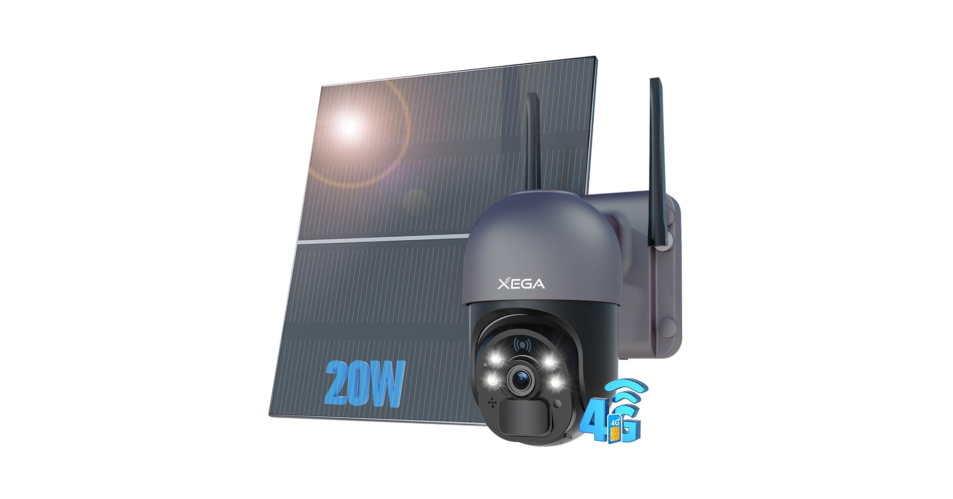XEGA 防犯カメラ 屋外 ソーラー 監視カメラ　S20　4G Amazon.com : Xega 4G LTE Cellular Security Camera Outdoor
