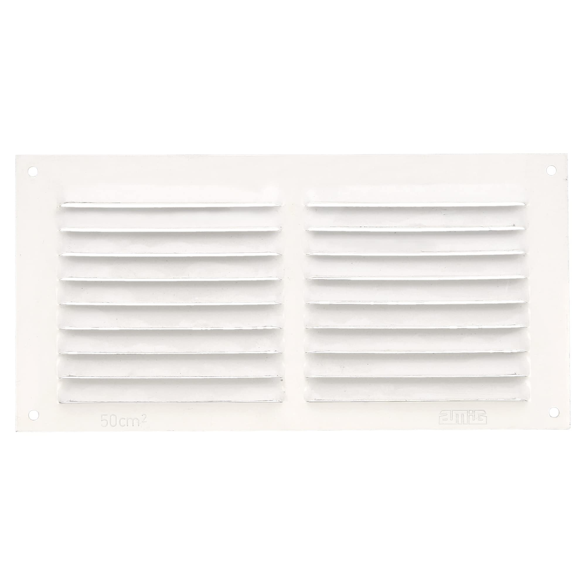 Amig White - Rectangular Aluminium Ventilation Grille | Ventilation Grille For Air Outlets | Ideal For Kitchen And Bathroom Ceilings | Dimensions: 100 X 200 Mm | Colour: