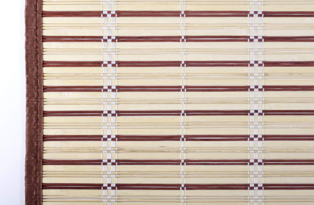 VERDELOOK | Tapparella Egitto, Tapparella in bambù con Bordo in Cotone, 120x250 cm, Beige con Bordo Marrone Scuro, Tapparella per Finestre