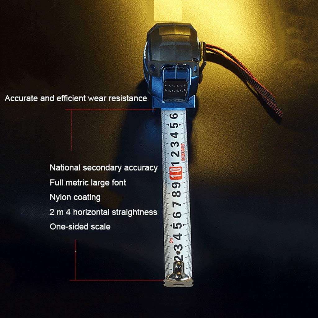 Metro a nastro di misurazione Misura di nastro in acciaio professionale originale, misura di precisione, misura di nastro, misura industriale Metro a nastro retrattile (Color : Ice blue: 5 m*25 mm)
