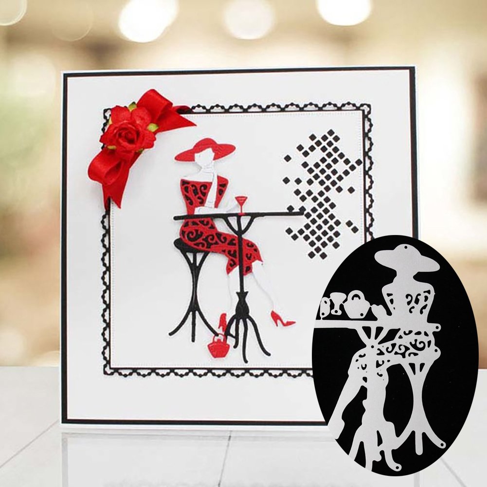 Gemini_mall Cutting Dies Elegant Lady Metal Embossing Stencil DIY Template For Scrapbooking Album Paper Card Art Craft Decor (Fashion Lady Cutting Dies)