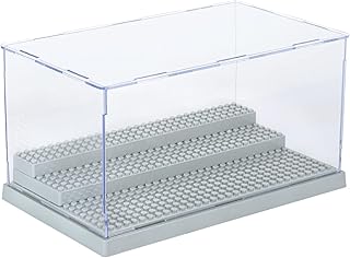 AELS 3-Level Acrylic Display Case, Dustproof Showcase for Collection Bricks Blocks Toys Models Minifigures Building, Clear, Removable