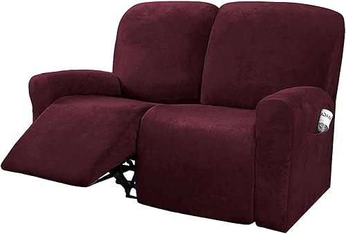 Miniatura 39 de NORTHERN BROTHERS Fundas de terciopelo para sofá reclinable de 8 piezas de 3 plazas, funda elástica para sofá reclinable, funda gruesa y suave, Gris