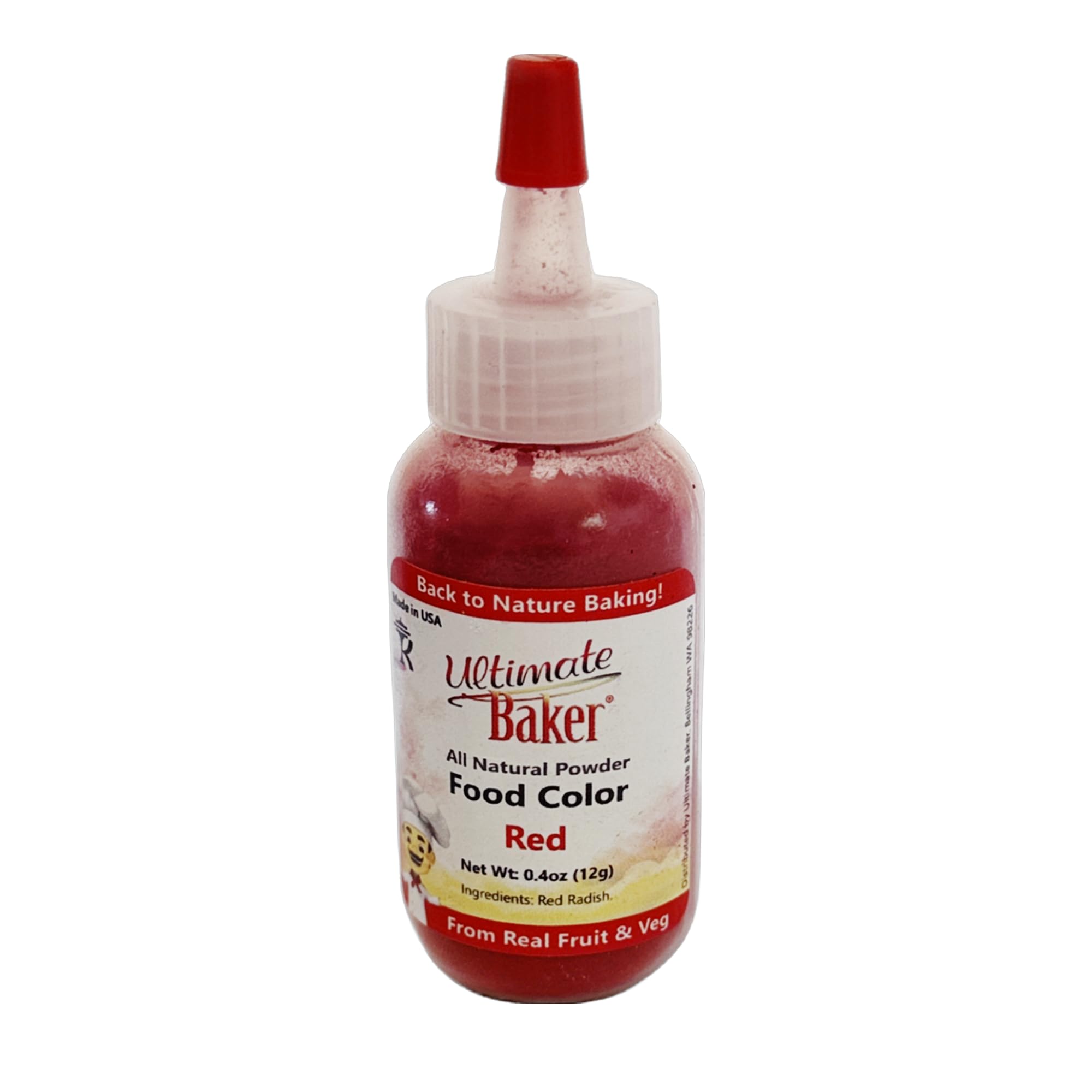 Ultimate Baker All Natural Deep Red Food Color - Vibrant, All Natural Color for Cakes, Baking, Decorating & DIY Treats – Home or Professional Use (12grams)