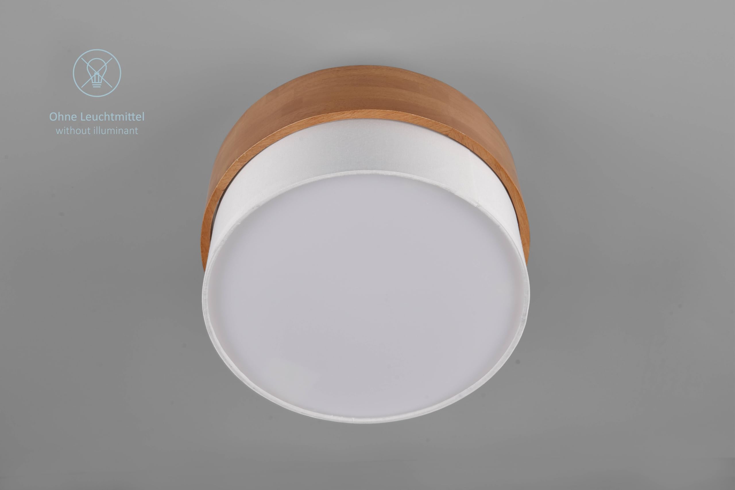Sea Deckenleuchte, Modern, Ø 30 cm, Höhe: 22 cm, Stoffschirm weiß, Korpus Holz, Metall, ohne Leuchtmittel, E14, max: 40W
