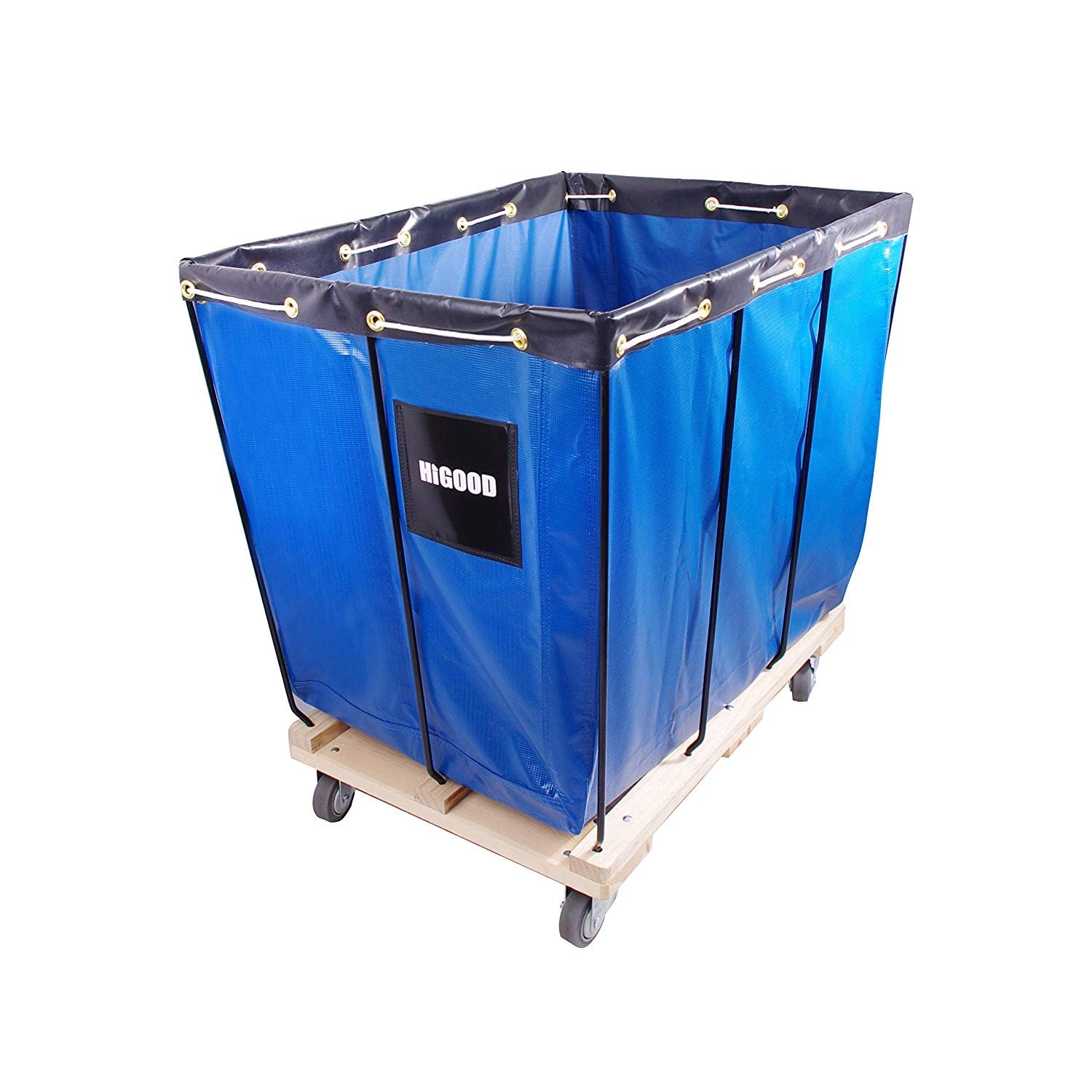 Photo 1 of HIGOOD Basket Trucks,Service Carts Blue 24 Bushel Knock Down Truck,Carts, 32.0 cu. ft, 600 lb, 54" L X 34" W X 37" H Capacity