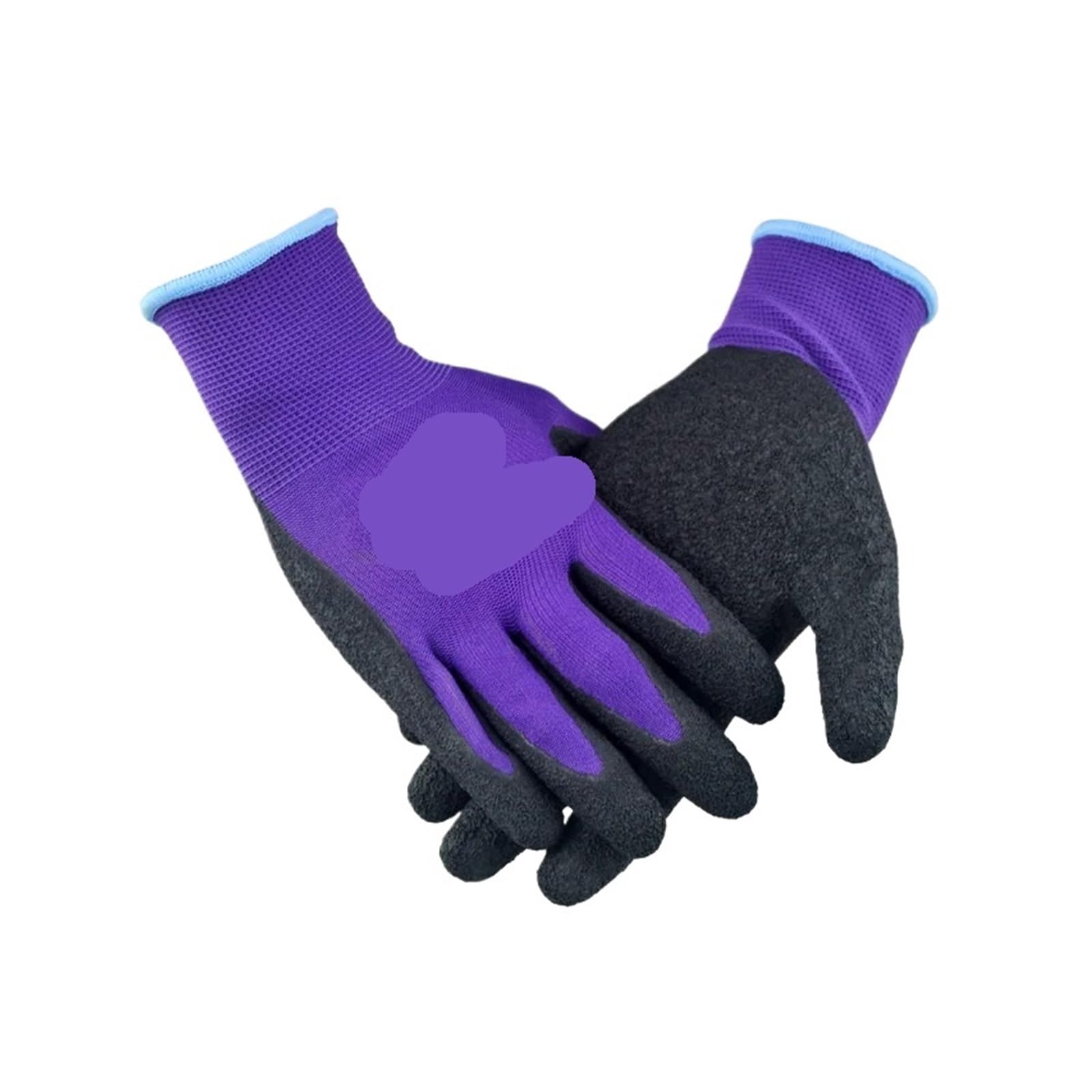 Guanti da lavoro rivestiti in lattice XU1208, 12 paia, poliestere 13 gauge | Palmi e dita in lattice antiscivolo, resistenti all'acqua, viola nero, S M L XL