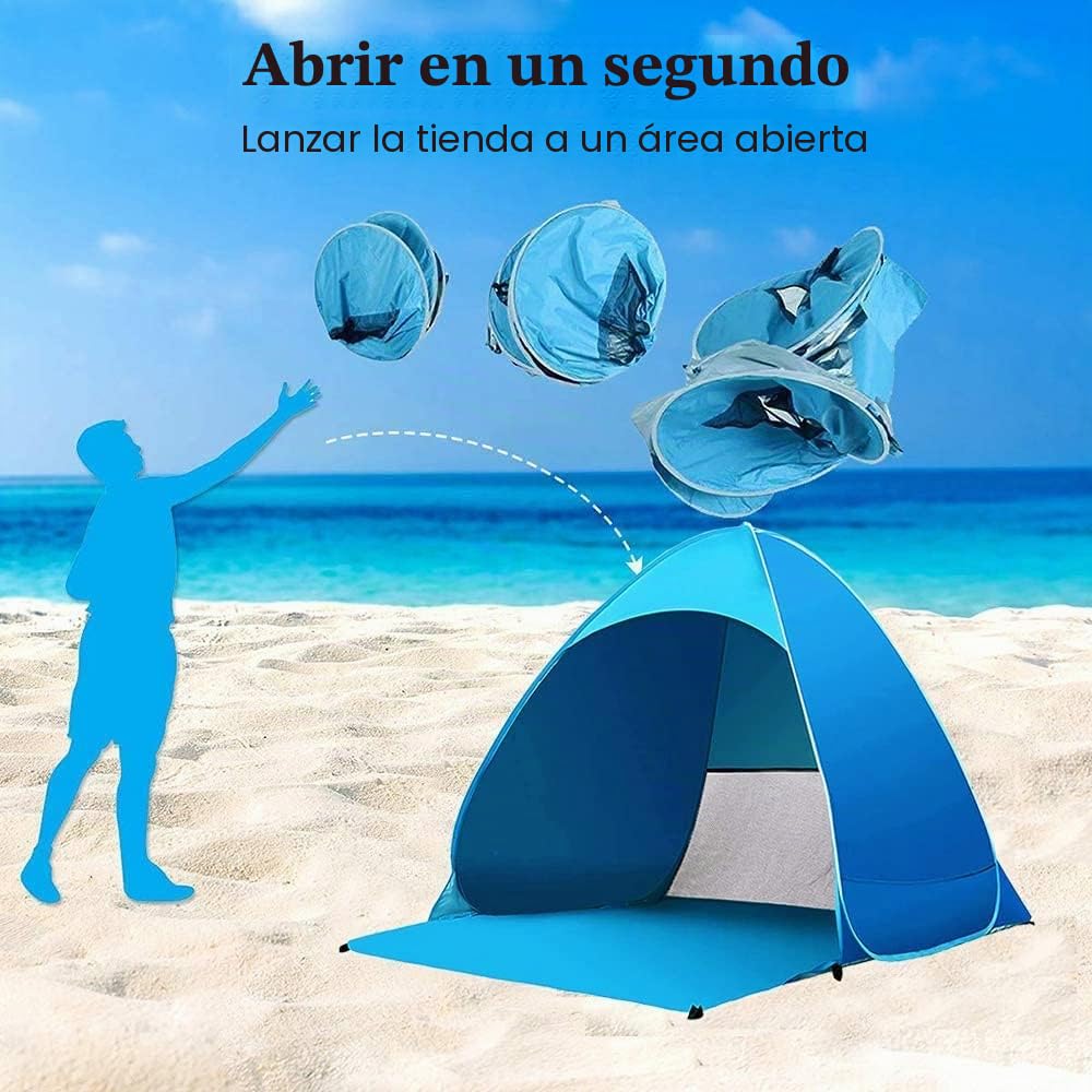 Miconi Pop Up Tienda de Playa Anti-UV Protección Solar UPF 50 Portátil 165x150x110 cm