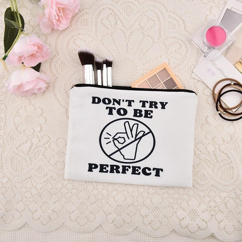 Inspirational Motivational Makeup Bags for Women Girls Self Care Travel Bag for Friend Bestie Healing Birthday Gift for Sister Daughter Anti Anxiety Toiletry Cosmetic Bag Mental Health Gif - Image 6