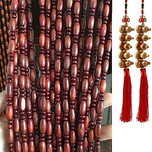 Jolan Cortinas De Cuentas para Puertas,Cortina De Abalorios De Madera Natural Mosquitera,Cortinas De Cuentas De Hilos Divisoria,Colgar Paneles De Cortinas De Cuentas Retro,W×H-55strands(110×200cm)