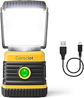 Vista 10 de Consciot C02 - Linterna LED para campamento, luces de campamento recargables USB-C, 1500 lm, 5 modos de luz, hasta 100 horas de tiempo