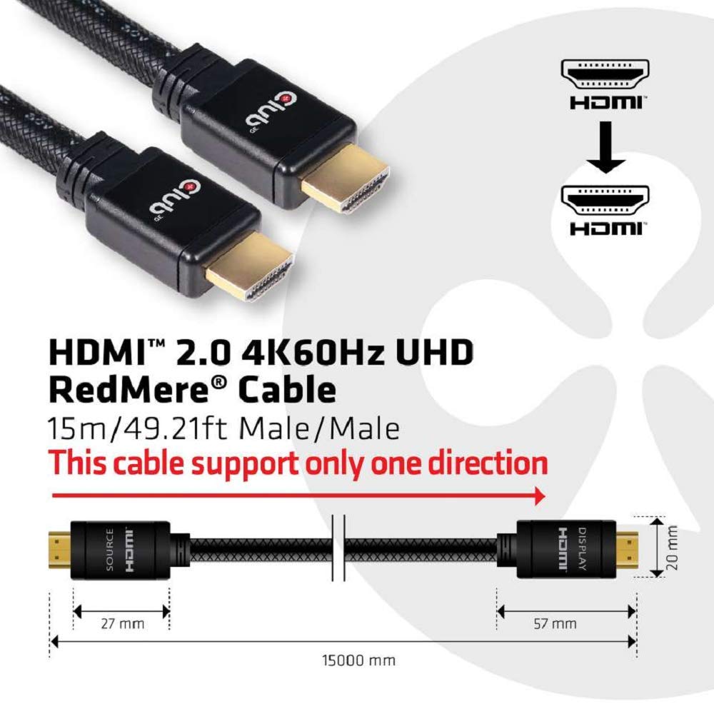 Club 3D Club3D HDMI-Kabel A -> A 2.0 RedMere 4K60Hz UHD 15 Meter bulk – Bild 7