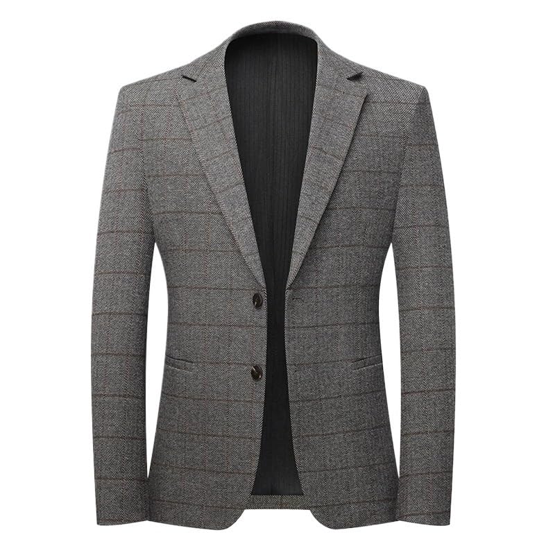 Men's Fall Striped Two Button Lapel Middle Aged Suit Jacket Business Casual Sport Coat