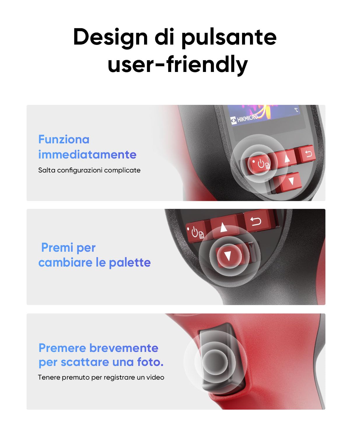 Termocamera HIKMICRO D01, 240x240 SuperIR, 96x96 IR nativo | 11 ore di autonomia con batteria da 3350 mAh, 4 GB, video, IP54, utensili per casa, HVAC ed elettrici