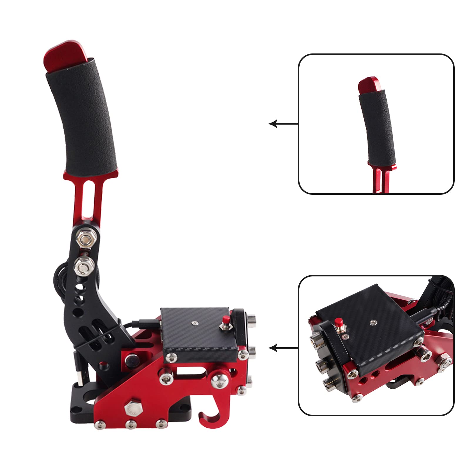 Areyourshop USB3.0 14Bit PS4/PS5 Handbrake for Racing Games Steering Wheel Stand G29 Red