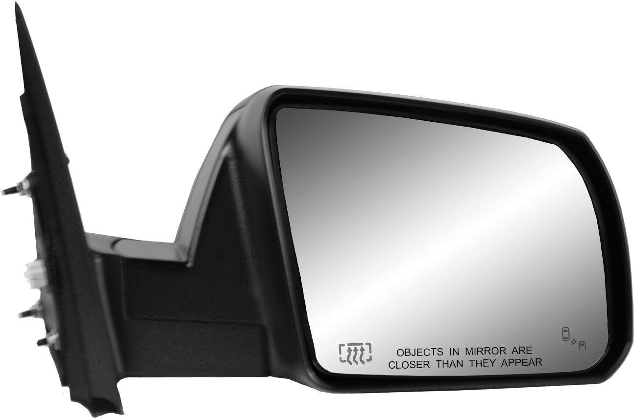 Fit System 70227T Passenger Side Mirror for Toyota Tundra, Sequoia SR5/ TRD Model, Textured Black, w/Blind spot Detection, Foldaway, Passenger Side, Heated Power