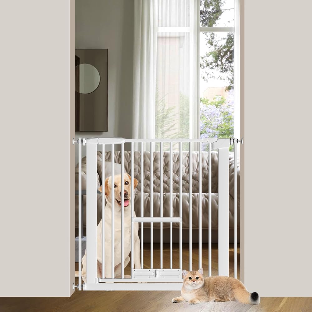 Amazon.co.jp: Seogva ペットゲート 3.5cm柵間隔 ペットドア付き