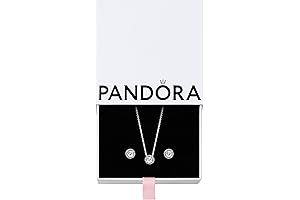 Pandora Set Jewelry for Women: Sterling Silver Stud Earrings & Pendant Necklace Set