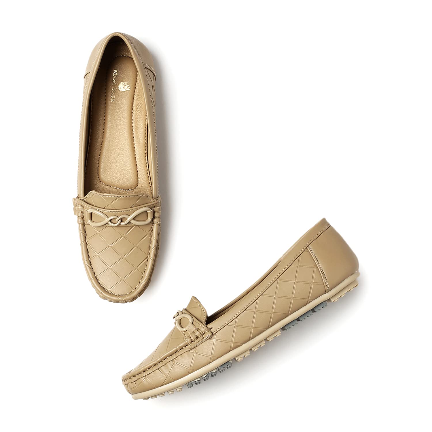 Marc Loire Women Soft Comfortable Anti Slip Flat Loafers for Casual & Office Wear (Beige, Numeric_5) (B0C6FHWL8T) Amazon Price History, Amazon Price Tracker