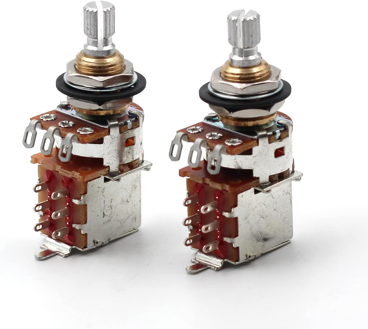 500k Pots for Guitars, Push Pull Guitar Pots, Bourns Potentiometer, Short Split Shaft, Audio taper, The Art of Tone, Pair (2X)