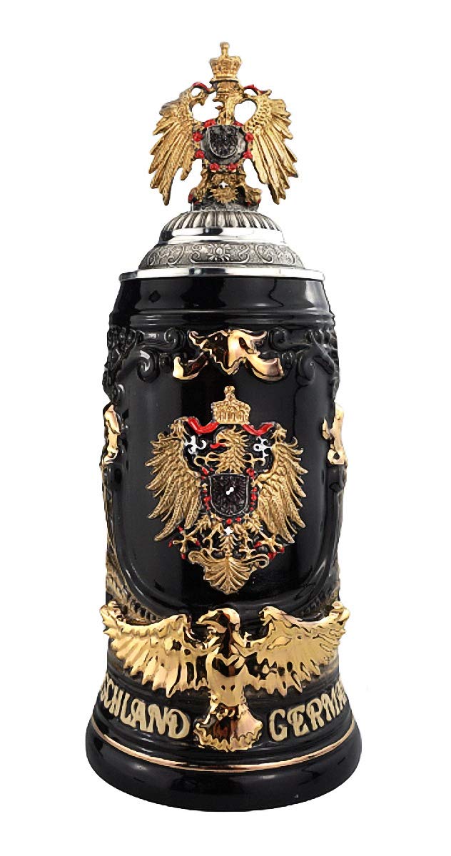 Jarra de cerveza alemana de 0,75 l negra para brindar en reuniones con amigos