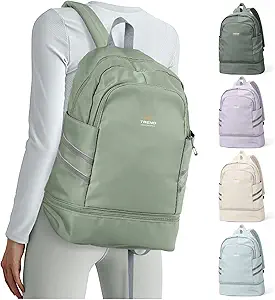 coofay Gym Backpack For Women Waterproof Backpack With Shoe Compartment Lightweight Travel Backpack Sports Backpacks Large Gym Bag