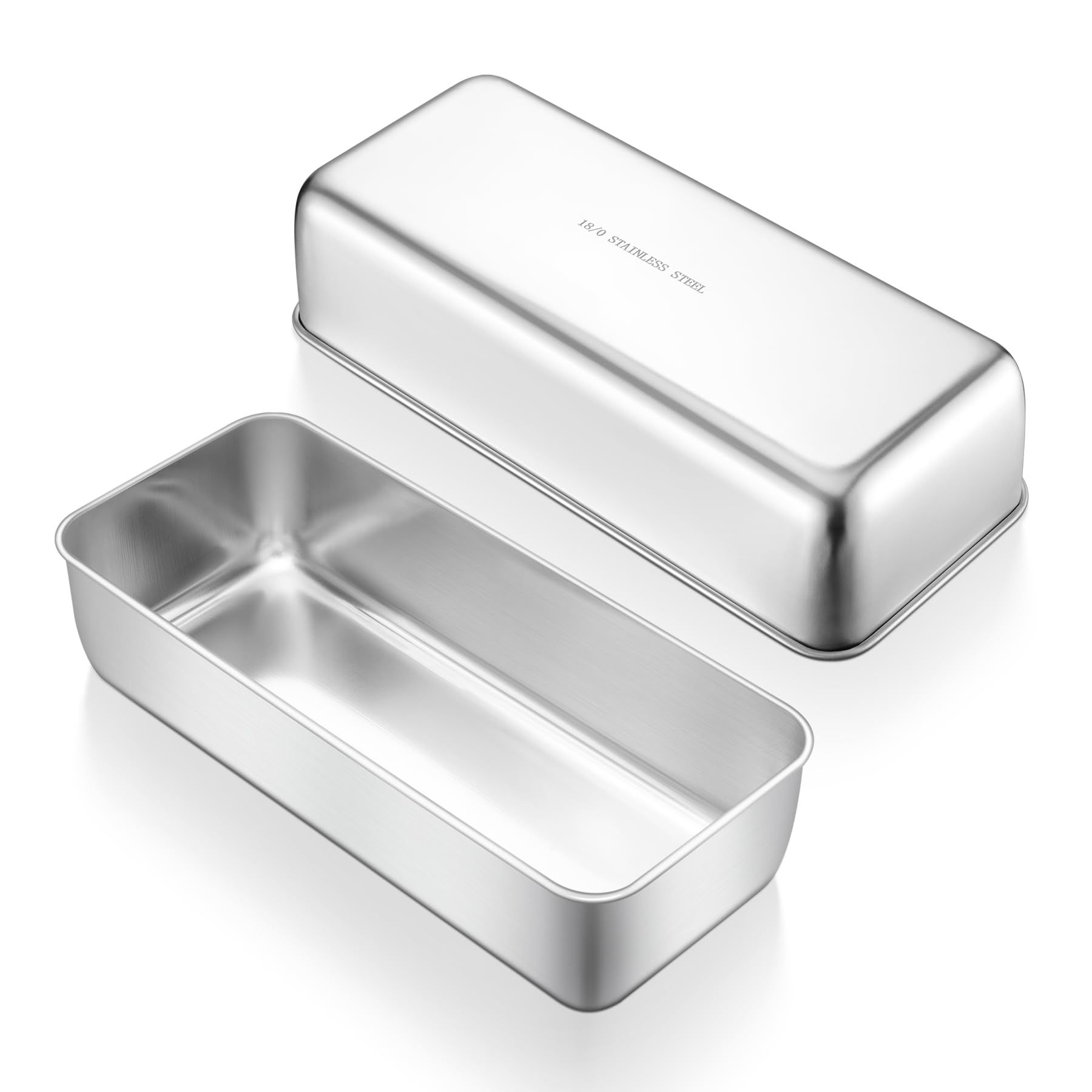 HaWare 3lb Loaf Tin, Stainless Steel Large Bread Baking Pan for Banana Bread/Cake/Loaves/Lasagna, 31 x 13 x 7.5 cm, Healthy & Durable, Oven & Dishwasher Safe - Set of 2