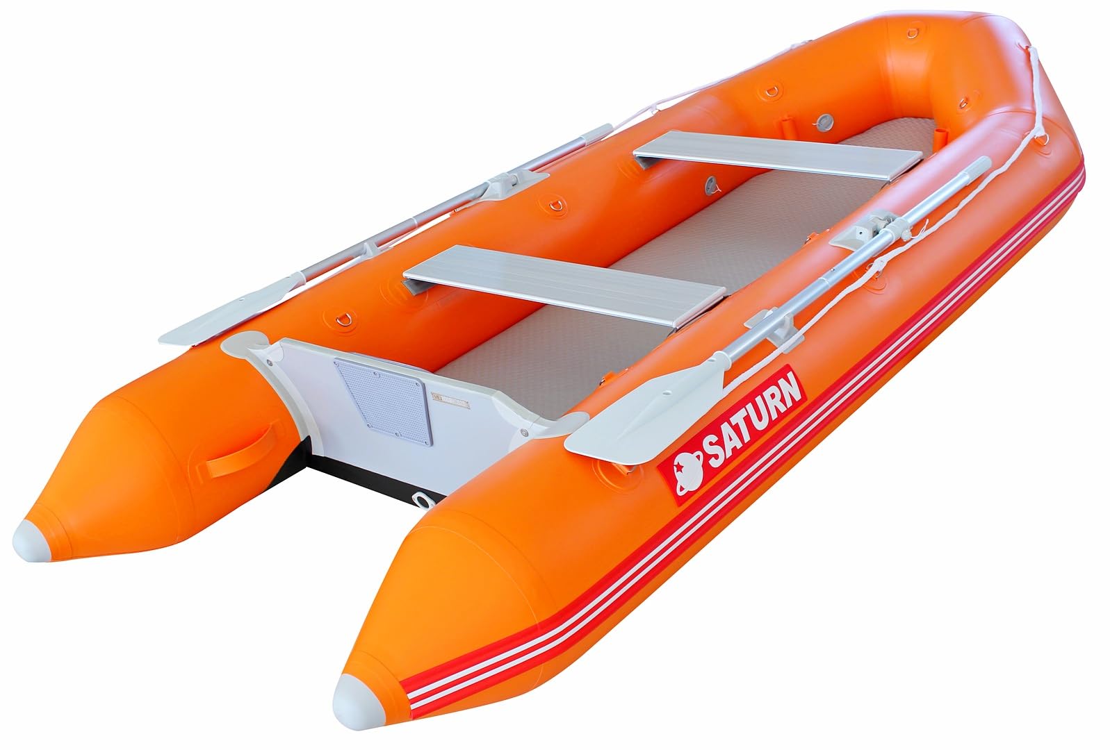 11' Saturn CB330 Budget Inflatable Boat. Orange Color. Inflatable Motor Boat for Pleasure or Fishing. Inflatable Raft. Tender for Yacht. Portable Inflatable Motor Boat.