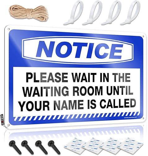 Aviso de estaño de metal pequeño, por favor espera en la sala de espera hasta que tu nombre es llamado, decoración de cueva de hombre, accesorios de