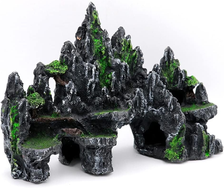1 Pcs Super Large Size Rockery Aquarium Decorations Fish Tank Landscaping Resin Decorative Rocks 13x4.7x9 Inch