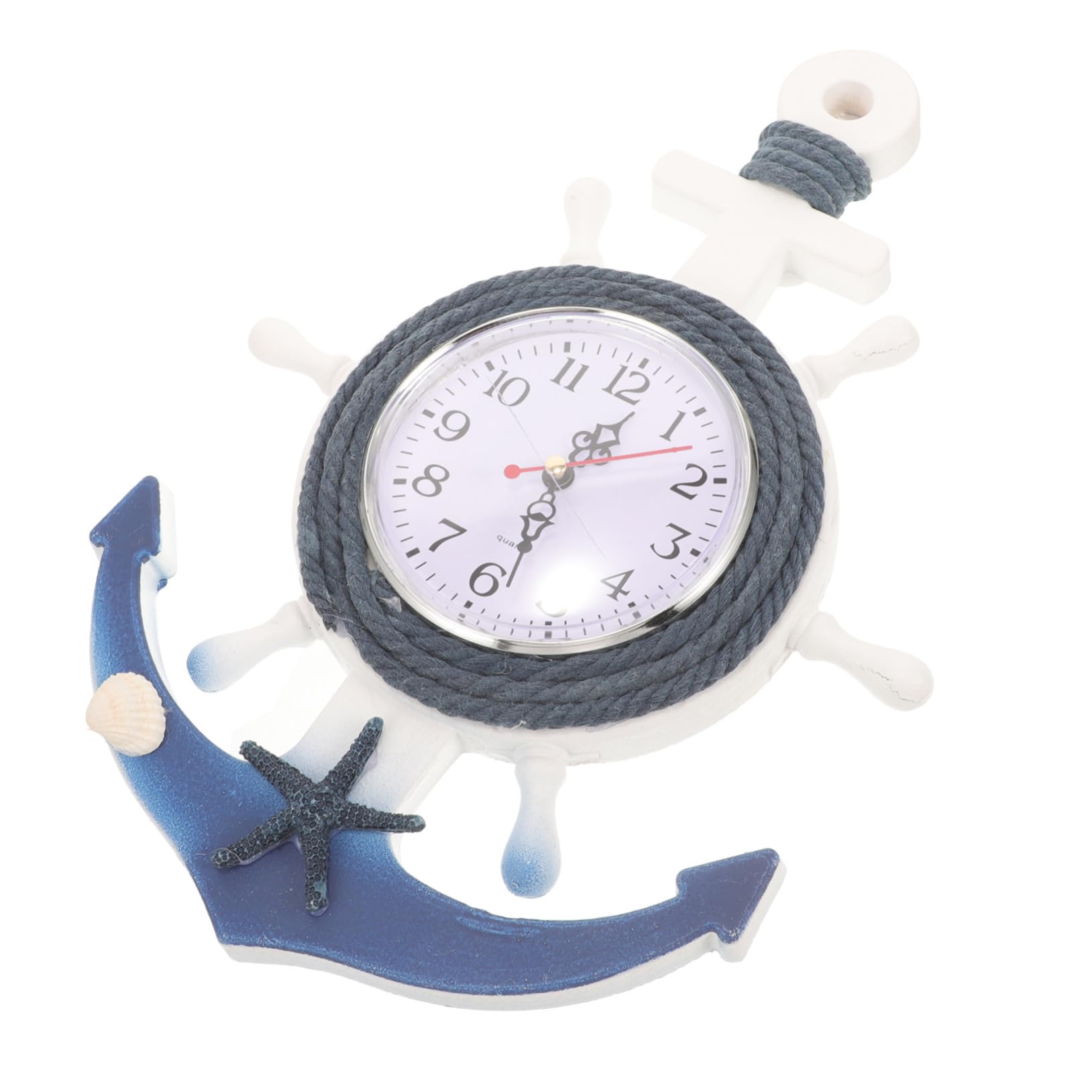 Horloge murale couleur aléatoire style marin en bois et plastique avec miroir estival