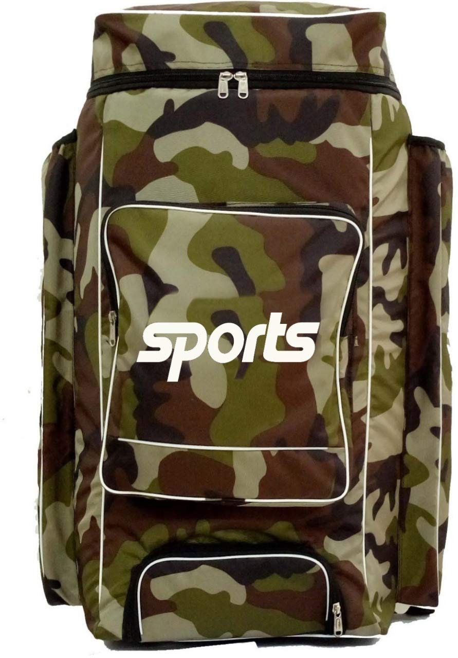 Star House Nylon Backpack Cricket Kit Bag (XL, Green , Army Print ) 1